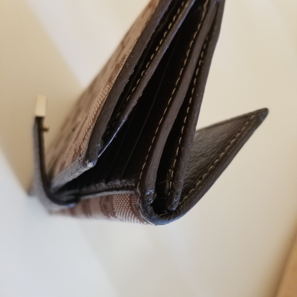 🚫*SOLD*Gucci GG leather/canvas continental wallet - Picture 7 of 9
